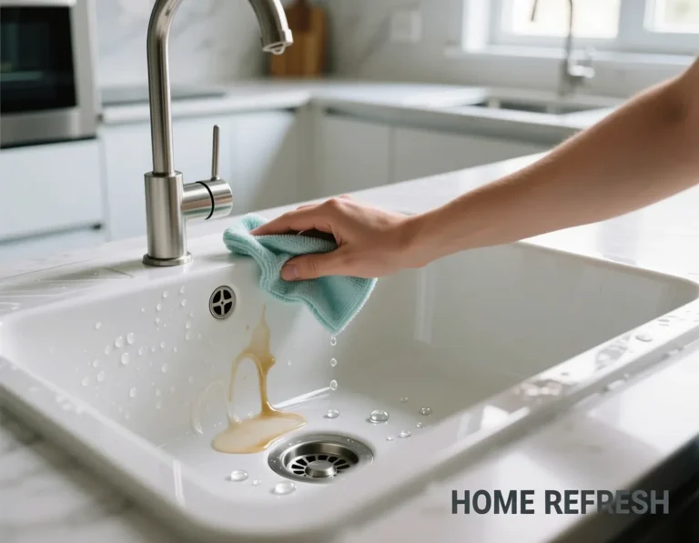 nettoyer un évier en résine - home refresh
