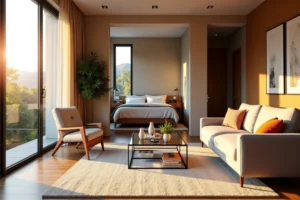 Tapis beige : le secret d'une transition fluide du salon à la chambre